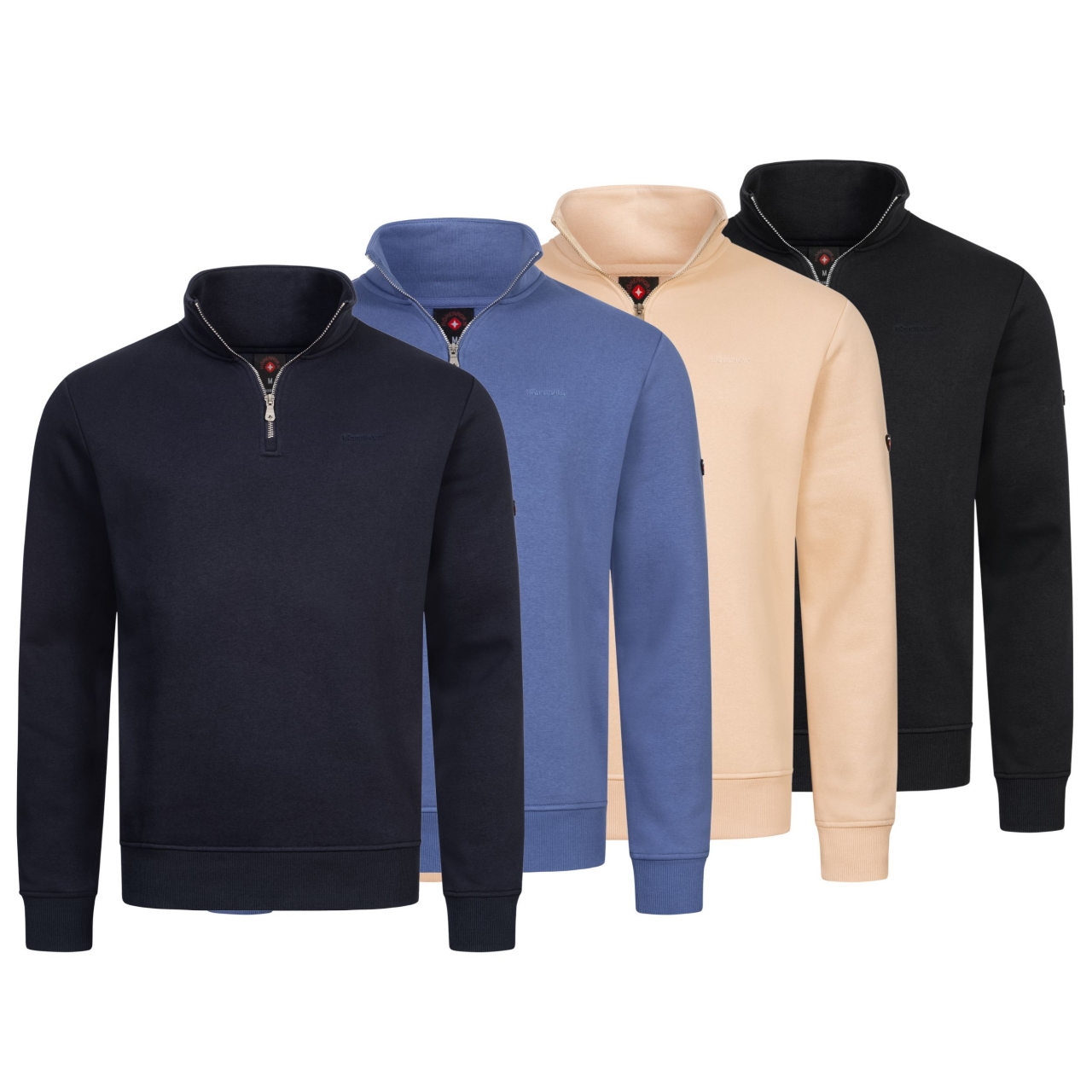 Höhenhorn Troiberg Herren Pullover 1/4 Zip Sweatshirt Troyer mit Kragen L Schwarz von Höhenhorn