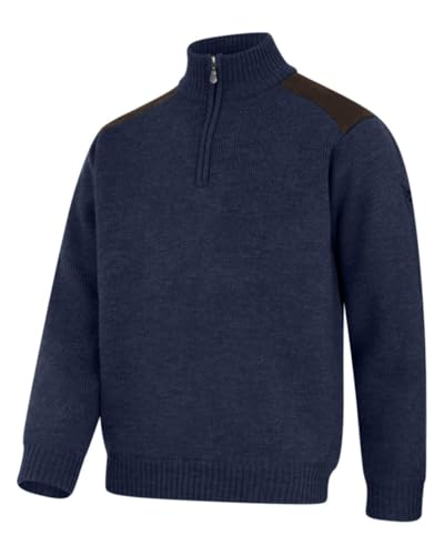 Hoggs of Fife Hebrides II Zip Neck Windproof Pullover - Storm Blue Marl von Hoggs of Fife