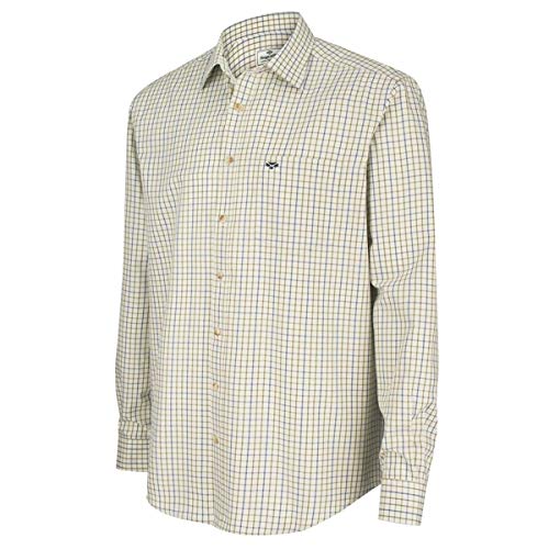 Hoggs of Fife Inverness Cotton Tattersall Shirt - Navy Olive Hoggs of Fife Inverness Cotton Tattersall Shirt - Navy Olive von Hoggs of Fife