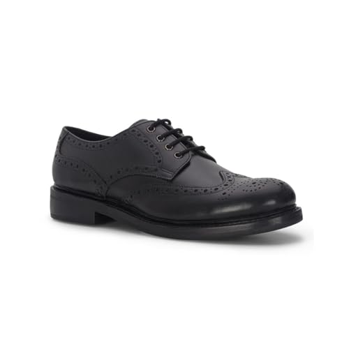 Hoggs of Fife Muirfield Brogue Shoe (Rubber Sole) - Black von Hoggs of Fife