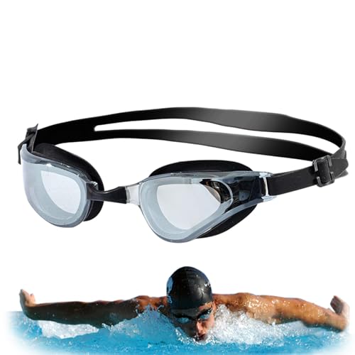 Hogvinnatil Schwimmbrille für Männer, Schwimmbrille - Nicht-Schlupf-Schutzbrille für Erwachsene,Tragbare Pool -Schwimmgläser, leichte Poolgläser für Männer, Frauen von Hogvinnatil