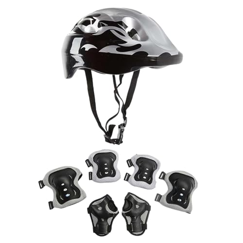 Schonerset Kinderhelm Leicht Fahrradhelm 7 Teilige Skaterhelm Für Laufrad Motorrad Skatehelm Protektoren Kinder Knieschoner Schutzausrüstung Set Multi Sport Sicherheit Sportartikel von Hogvinnatil