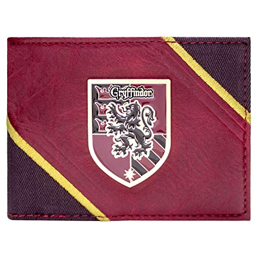 Harry Potter Godric Gryffindor Metallwappen Emblem Geldbörse/Geldbeutel Bi-Fold ID & Kartenhalter, Rot von Hogwarts