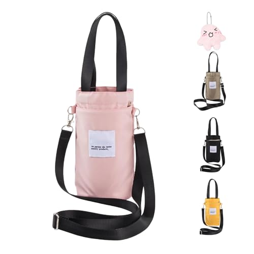 Hohny Qudai Water Bottle Pouch with Strap, Qudai Outdoor Multifunctional Bag, Qudai Bottle Bags with Adjustable Shoulder Strap, Large Size Crossbody Portable Hand-Held Water Cup Buggy Bag (Pink) von Hohny