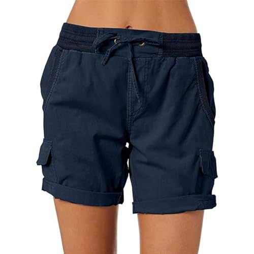 LäSsige, Lockere Damen-Shorts Mit Hoher Taille, Elegante, LäSsige Damen-Shorts, 2024 FrüHlings-Wander-Outdoor-Lounge-Shorts (XL,Blue) von Hohny