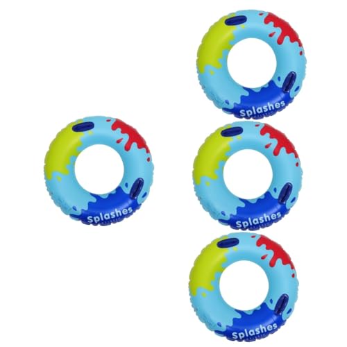 Hohopeti 4 Stück Schwimmring mit Griff schwimmring Kind für Billard Zubehör Schwimmbecken Spielzeug Schwimmer Pool PVC-Schwimmring Aufblasbarer Schwimmring Blue von Hohopeti