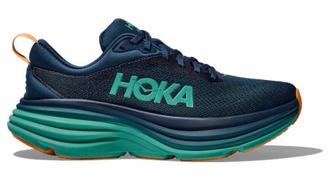 hoka bondi 8 running schuhe blau orange herren von Hoka One One