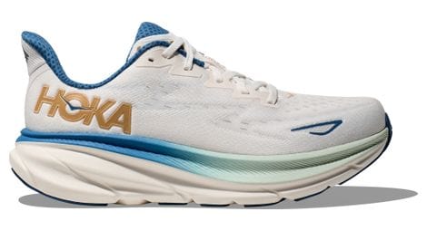 hoka clifton 9 laufschuhe weis   blau   gold herren von Hoka One One