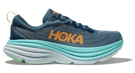 hoka one one bondi 8 running schuhe blau orange herren von Hoka One One