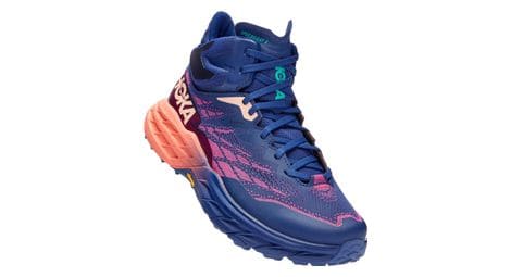 hoka speedgoat 5 mid gtx damen wanderschuhe rosa blau von Hoka One One