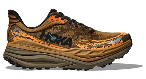 hoka stinson 7 trailrunning schuhe braun orange herren von Hoka One One