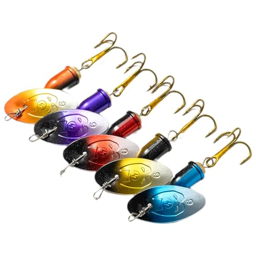 Holdes Angelköder Spinner-Köder, Inline-Spinner-Köder,Pailletten-Bass-Angelköder-Ausrüstungsset - Angelköder Löffelköder, 360-Grad-Drehung Swimbait Jig-Köder für Süßwasser-Salzwasser von Holdes