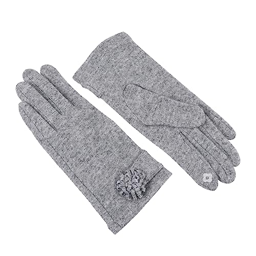 Holibanna 1 Paar Handschuhe Griff thermohandschuh Thermal Gloves ski Gloves ski handschuh handgelenkschutz warmin handschuh Touchscreen Gloves wollstulpen skizubehör Kaschmir Light Grey von Holibanna