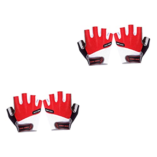 Holibanna 2 Paar Halbfinger Kurzhandschuhe Unisex Halbfingerhandschuhe Unisex Fahrradhandschuhe Atmungsaktive Handschuhe von Holibanna