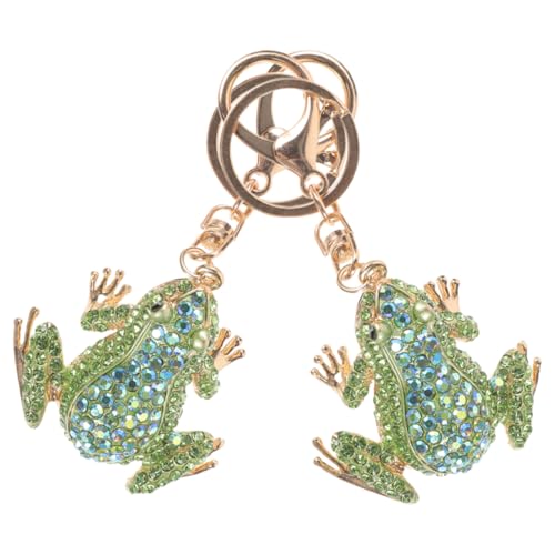 Holibanna 2st Diamant-Frosch-schlüsselanhänger Schlüsselringe Charms Anhänger Frosch-taschenanhänger Süßer Schlüsselanhänger Frosch Geldbörse Schlüsselanhänger Aus Strass Zinklegierung Green von Holibanna