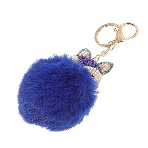 Holibanna Fluffiger Ball Schlüsselanhänger Mit Perlen Und Strass Für Damen Pelz Schlüsselanhänger Für Taschen Handys Und Autos von Holibanna