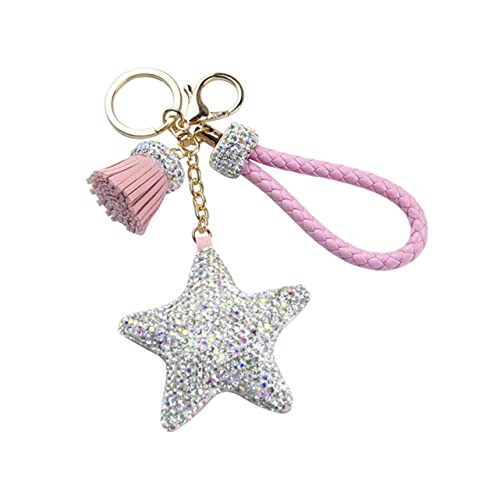 Holibanna Pink Rhinestone Pentagram Schlüsselanhänger Glitzernde Schlüsselringe Für Taschen Rucksäcke Und Autos Geschenkidee Für Frauen Und ädchen Trendige Deko Für Schlüssel Und von Holibanna