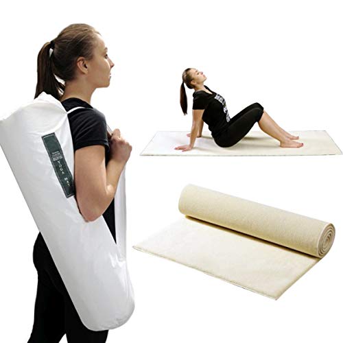 Hollert Yogamatte Organic Prestige 70x200 cm Weiß Fitnessmatte Pilates Gymnastikmatte Sportmatte Übungsmatte rutschfest von Hollert