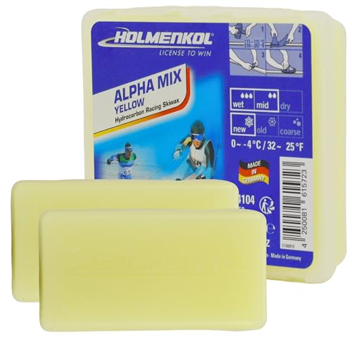 Holmenkol Unisex – Erwachsene Alphamix Skiwachs, Yellow, 2X 35 Gramm von Holmenkol