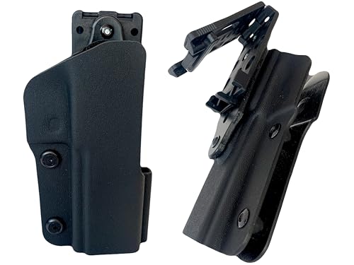 HolsterOnline Kydex Waffen Holster Verstelbare Speedsec Halfter Kurz/Shot mit Multi Lok Gürtel Clip für S&W Revolver Walther Sig Sauer CZ Pistolen (Q5 Steel Frame) von Holsteronline