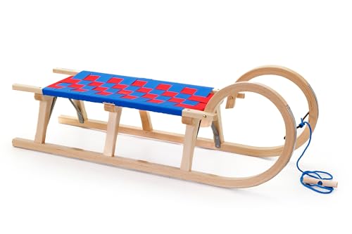 HolzFee Baran 110 Hörnerschlitten Gurtsitz mit Farbauswahl (Blau-Rot) HolzFee Baran 110 Hörnerschlitten Gurtsitz mit Farbauswahl (Blau-Rot) von Holzfee