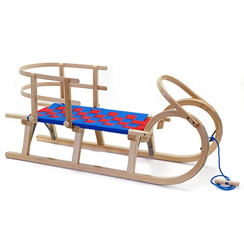 HolzFee Baran S-Plus 110 BR Hörnerschlitten mit Gurtsitz Blau - Rot mit Lehne HolzFee Baran S-Plus 110 BR Hörnerschlitten mit Gurtsitz Blau - Rot mit Lehne von Holzfee
