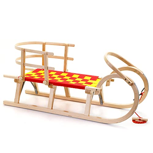 HolzFee Baran S-Plus 110 RG Hörnerschlitten mit Gurtsitz Rot - Gelb mit Lehne HolzFee Baran S-Plus 110 RG Hörnerschlitten mit Gurtsitz Rot - Gelb mit Lehne von Holzfee