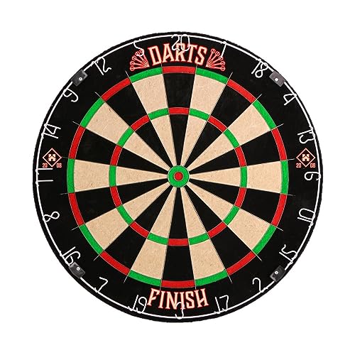 HOME DELUXE - Dartscheibe Finish - Maße: 45 x 45 x 4 cm, Farbe: Rot, Grün, Schwarz, inkl. 6 Darpfeilen und Aufhängung I Dartboard Wurfscheibe Dartpfeile von Home Deluxe