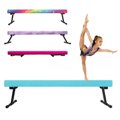 HomeSun Schwebebalken Einstellbar Faltbar Gymnastik Balance Beam High and Low Level Floor Beam Einfache Montage Gymnastikbalken 240cm Stabile Trainingsgeräte für Zuhause (Grün, 240cm) von HomeSun