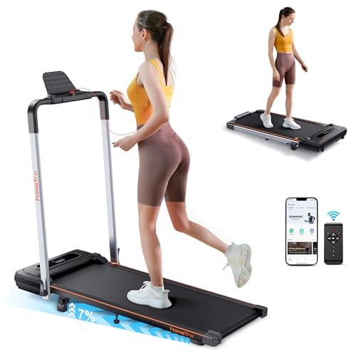 Laufband mit Neigung, 2 in 1 Laufband für Zuhause, 1-12km/h Klappbar Laufband mit Steigung, Under Desk Schreibtisch Treadmill für Zuhause & Büro, Fernbedienung und App von HomeTro