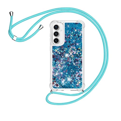 HomiTunky Handykette für Samsung Galaxy S23 FE Hülle mit Band,Silikon Durchsichtig Transparent Flüssig Glitzer mit Kette Kordel Bumper Treibsand Necklace TPU Schutzhülle Case,Blau HomiTunky Handykette für Samsung Galaxy S23 FE Hülle mit Band,Silikon Durchsichtig Transparent Flüssig Glitzer mit Kette Kordel Bumper Treibsand Necklace TPU Schutzhülle Case,Blau von HomiTunky