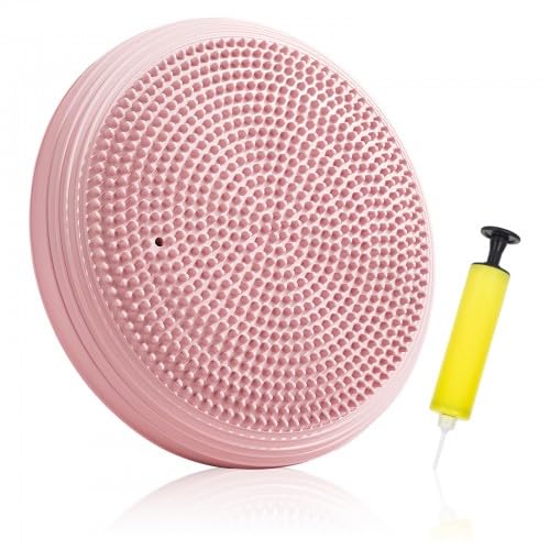 Aufblasbares Balancekissen, Rutschfeste Balancescheibe Sitzhaltungstrainer Physiokissen, Wackelkissen Aufblasbares Stabilitäts-Balanceboard mit Pumpe, für Fitness Yoga Gymnastik Rückentraining (Rosa) Aufblasbares Balancekissen, Rutschfeste Balancescheibe Sitzhaltungstrainer Physiokissen, Wackelkissen Aufblasbares Stabilitäts-Balanceboard mit Pumpe, für Fitness Yoga Gymnastik Rückentraining (Rosa) von Homirty