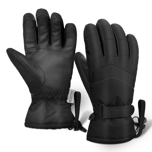 Homord Winterhandschuhe für Herren & Damen, Wasserdicht Skihandschuhe Winter Warm Schnee Handschuhe mit Touchscreen für Skifahren,Snowboarden,Schneeschlitten,Eislaufe (XL (größe 8.5-9), Schwarz) von Homord