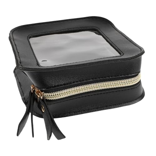 Homoyoyo Transparente Kosmetiktasche Lippenmaske Durchsichtige Werkzeugtasche Reisetasche Für Toilettenartikel Klarer Taschenorganisator Reisehandtasche Bad Künstler Duschtaschen Pu Black von Homoyoyo