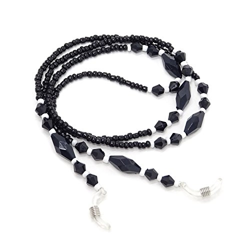 Memonotry honbay 2 Fashion Schwarz Acryl Perlen Brillenkette Kette Sonnenbrille Kette Brillenbänder Lanyards für Frauen und Mädchen von Honbay