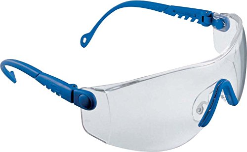 5 Stück - Schutzbrille „OP-TEMA“ - Rahmenfarbe - blau - Sichtscheibe - Polycarbonat - qpool24 von Honeywell