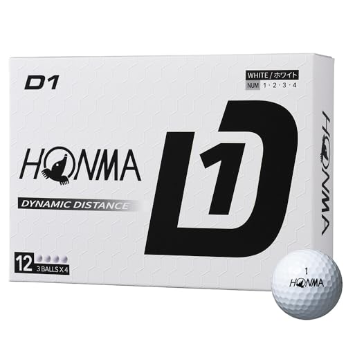 Honma New D1 2024 Golfbälle, Uni, 12 Stück, Weiß Honma New D1 2024 Golfbälle, Uni, 12 Stück, Weiß von Honma