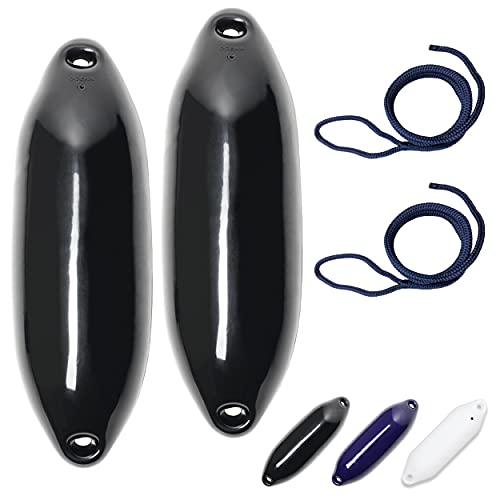 HonuNautic 2er Set Fender incl. Fenderleinen | U-Serie | Farbe: Schwarz | Größe: Ø 14 x L 50 cm | Boot & Yacht Stegfender, Langfender HonuNautic 2er Set Fender incl. Fenderleinen | U-Serie | Farbe: Schwarz | Größe: Ø 14 x L 50 cm | Boot & Yacht Stegfender, Langfender von HonuNautic