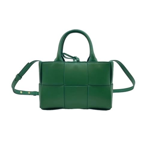 Damen Umhängetasche aus gewebtem Leder mit Henkel, modische Schultertasche, Tragetasche, Arbeitstasche für die Arbeit, tägliche Reise, Tragetasche, Handtasche(Green,(7.9 * 5.5 * 3.2in)) von Hoomeast