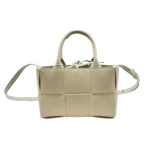 Damen Umhängetasche aus gewebtem Leder mit Henkel, modische Schultertasche, Tragetasche, Arbeitstasche für die Arbeit, tägliche Reise, Tragetasche, Handtasche(White,(12.6 * 8.3 * 4.3in)) von Hoomeast