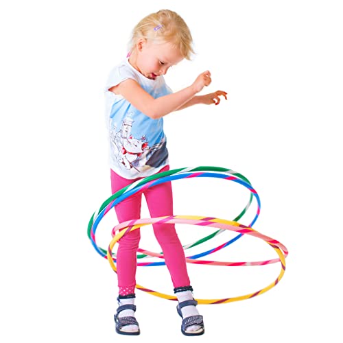 HOOPOMANIA Bunter Kinder Hula Hoop [Ø60cm – pink-gelb] Gymnastikreifen Kinder ab 3 Jahre von hoopomania