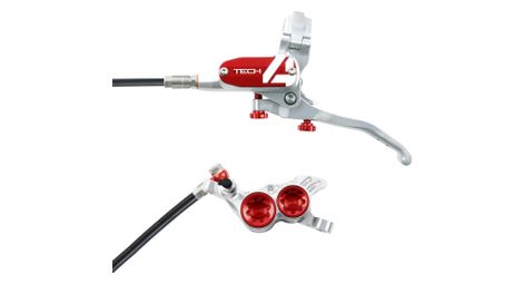 hope tech4 v4 disc break back silver red standardschlauch hope tech4 v4 disc break back silver red standardschlauch von Hope