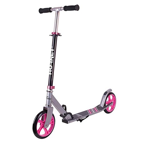 Hornet 14523 Unisex Jugend Scooter Roller 200 Kickscooter, schwarz/pink, 200 mm von HUDORA