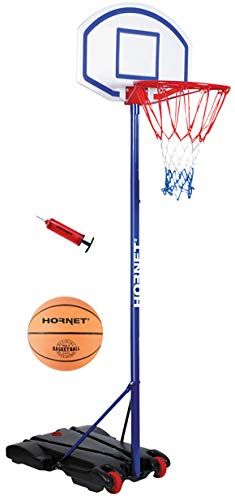Hudora Kinder & Jugendliche Hornet Basketballständer 205 mit Ball und Pumpe, blau, 205 cm Hudora Kinder & Jugendliche Hornet Basketballständer 205 mit Ball und Pumpe, blau, 205 cm von HUDORA