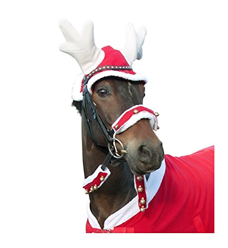 Horse Guard Rentiermütze Christmas rot/weiß Warmblut von Horse Guard