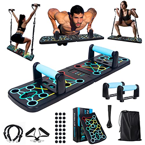 Liegestütz-Brett, Push-Up Board mit Widerstandsband, Dynamische Handgriffe, Fitnessgeräte für Zuhause von Horse