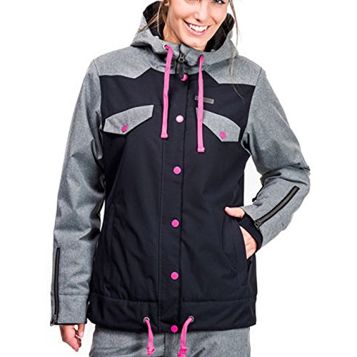 Horsefeathers Damen Hailey Jacke, grau schwarz pink, M EU Horsefeathers Damen Hailey Jacke, grau schwarz pink, M EU von Horsefeathers
