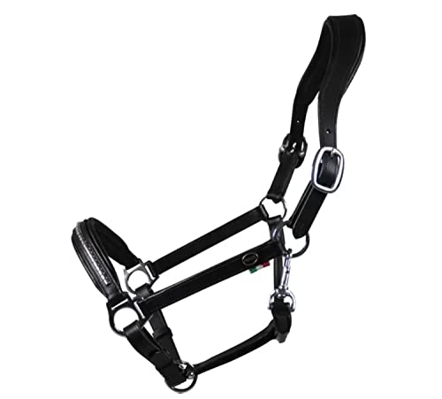 Horses, Halfter aus Leder Clincher Catania Schwarz Full, Komfortables Halfter zum Führen des Pferdes an der Hand oder zum Sichern beim Putzen, Satteln oder Transportieren Horses, Halfter aus Leder Clincher Catania Schwarz Full, Komfortables Halfter zum Führen des Pferdes an der Hand oder zum Sichern beim Putzen, Satteln oder Transportieren von Horses