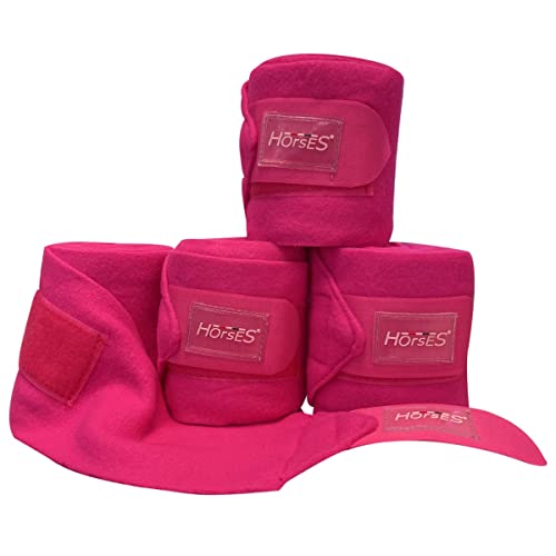 Horses Antipilling Fuchsia-Fleece-Bandagen, zum Schutz des Pferdes, zur Förderung der Aufnahme nach Belastungen und zum Schutz vor Kratzern und Stößen Horses Antipilling Fuchsia-Fleece-Bandagen, zum Schutz des Pferdes, zur Förderung der Aufnahme nach Belastungen und zum Schutz vor Kratzern und Stößen von Horses