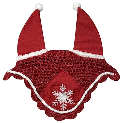 Horses Fliegenhaube Weihnachten Fluffi PonPon Rot COB für Pferde, leicht und atmungsaktiv, weicher und elastischer Stoff, schützt das Pferd vor Hitze und Insekten Horses Fliegenhaube Weihnachten Fluffi PonPon Rot COB für Pferde, leicht und atmungsaktiv, weicher und elastischer Stoff, schützt das Pferd vor Hitze und Insekten von Horses